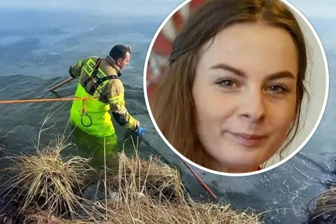 Karolina Wróbel, młoda kobieta, której poszukiwania prowadzi strażak w wodzie.