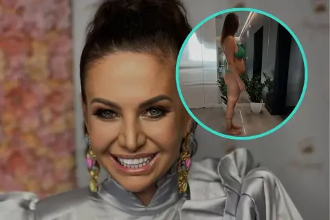 Maja Rutkowski w bikini, z dumą prezentuje swoją sylwetkę. Jej wzrost i figura budzą podziw.