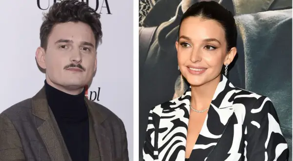 Dawid Podsiadło z charakterystycznym wąsem i Magdalena Laskowska w stylowej marynarce.
