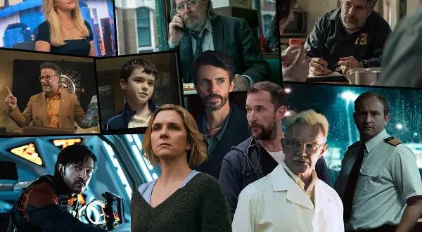 Kolaż postaci z nowego serialu Netflix. Wśród nich Reese Witherspoon, Gary Oldman, Mark Ruffalo i Diego Luna.